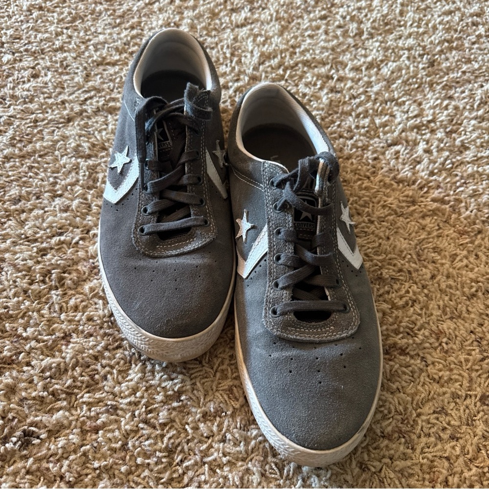 Converse Gray Suede Sneakers with Star Logo